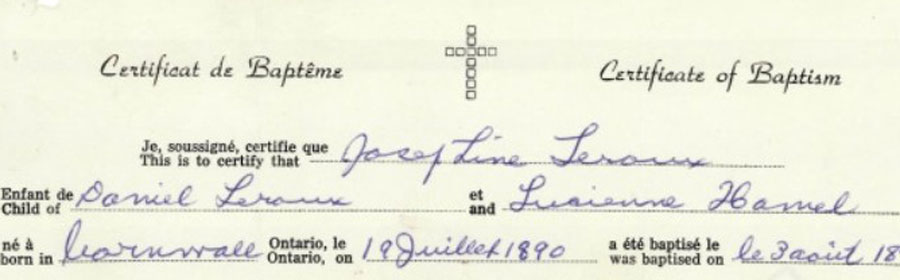 Baptismal Certificates